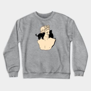 Greek God Black Cat in beige Crewneck Sweatshirt